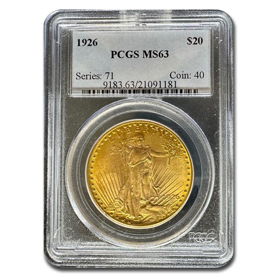 1926 $20 Saint-Gaudens Gold Double Eagle MS-63 PCGS 1926 $20 Saint-Gaudens Gold Double Eagle MS-63 PCGS